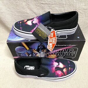 Vans Classic Slip-On Star Wars “Light Saber Fight Black” NEW with Original Tags
